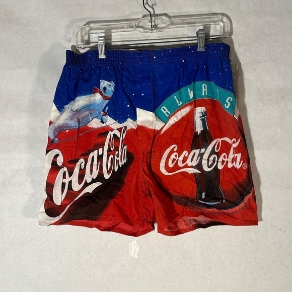 NWT Vintage Coca Cola Polar Bear Boxer Trunks Shorts - Picture 7 of 10
